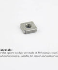 Stack of 304 Stainless Steel M4 Square Plate Washers, 10x10x1 mm, Deliver Even Load Distribution And Anti Rotation Protection