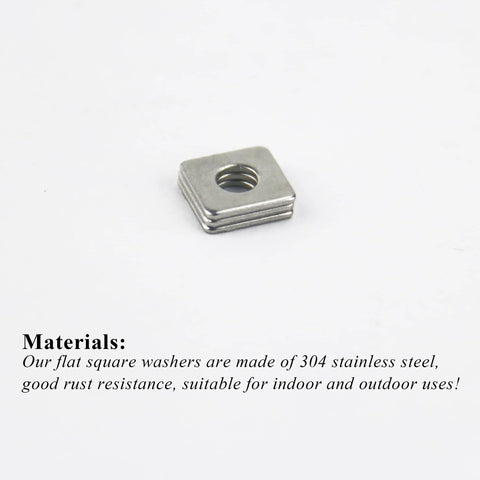 Stack of 304 Stainless Steel M4 Square Plate Washers, 10x10x1 mm, Deliver Even Load Distribution And Anti Rotation Protection