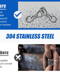 Comparison of 304 Stainless Steel Swivel Snap Hooks to rusted chains highlighting rust-resistant qualities