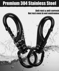 Stainless Steel Swivel Eye Snap Hook 2.7 Inch Heavy Duty Clips 5 Pack in water highlight anti-corrosion feature