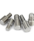 304 Stainless Steel Double Head Male to Male Thread Adapter M3 to M20 in a group, showcasing different thread sizes and angles.