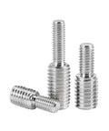 304 Stainless Steel Double Head Male to Male Thread Adapter M3 to M20, close-up view, showing thread detail and metallic finish.