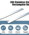304 Brushed Stainless Steel Trim Filler Strip Set With Flat Profile 24-Inch Length 1/8-Inch Thickness 1.5-Inch Width 2-Piece Silver Bar Kit For DIY Crafts