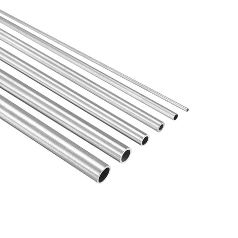 304 Stainless Steel Tube, 1mm 2mm 3mm 4mm 5mm 6mm OD 0.15mm/0.6mm Wall Thickness 300mm Length, Pack of 6, polished metal tubes