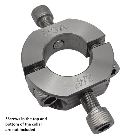 3/4" (0.75") Bore Mountable Two-Piece Clamping Shaft Collar in 303 Stainless Steel - Made in USA