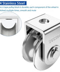 304 stainless steel 2 Pack 2 Inch Pulley Block U Grooved Wheel Pulley with smooth surface for heavy duty material handling.