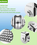 2Pack Pulley Block U 304 Stainless Steel Pulley Roller close-up showing stainless steel construction and bearings.