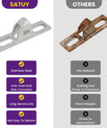 Comparison of Sliding Door Keeper Set 2 Pcs 304 Stainless Steel and Iron alternatives, highlighting durability and rust resistance.
