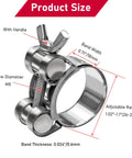 304 Stainless Steel T Bolt Hose Clamps With Handle For Intercooler Pipes And Tubes 26-28mm OD Range Adjustable Heavy Duty Clamp Pack Of 4