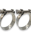 Front view of Heavy Duty 304 Stainless Steel T Bolt Hose Clamps For 74-79 Mm Hoses Adjustable Range Wide Band With Solid T Nuts