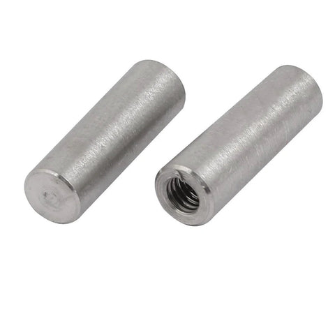 Two Four Pack 6mm Diameter 20mm Length Taper Pins In 304 Stainless Steel GB118 With M4 Internal Thread for solid fits.