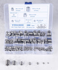 Rugged 304 Stainless Steel Helical Thread Repair Kit With 200 Piece Assortment for M3-M12 shown in open plastic case