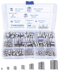 Rugged 304 Stainless Steel Helical Thread Repair Kit With 200 Piece Assortment for M3 M4 M5 M6 M8 M10 M12 metric inserts displayed in case