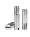 304 Stainless Steel Male To Female Threaded Locating Pins 5 To 50mm M2 To M10, close-up view showing pin threads and slotted head