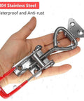 Toggle Latch Clamp 304 Stainless Steel Adjustable Latches With Lock Hole Heavy Duty Clamp shown in hand, demonstrating size and material.
