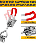 Durable 304 stainless steel toggle latch clamps offer secure, quick-release operation with a 330 lb holding capacity and non-slip handle