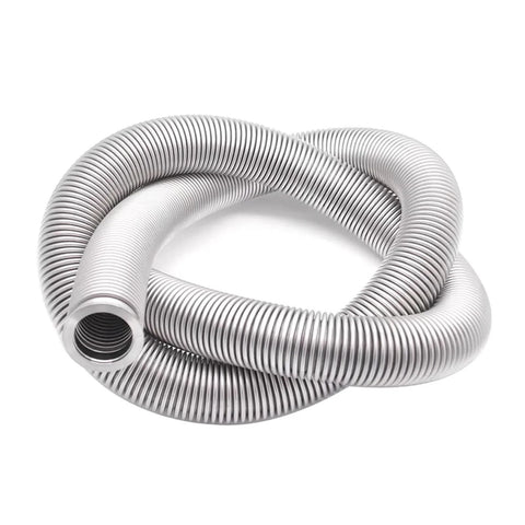 304 stainless vacuum bellows hose with KF flanges, flexible and durable, shown coiled up for versatile vacuum system use