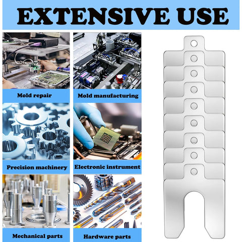 40 Piece 304 Stainless Steel Slotted Shim Kit With 8 Different Thicknesses And 5 Pieces Each 2 Inch By 2 Inch Spacers for machinery work