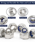 360 Piece Metric Hex Nuts and Locknuts Kit With Nylon Insert Nylock, 304 Stainless Steel, showcasing hex nuts and locknuts.