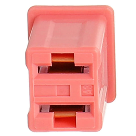 Close-up of a pink 30A JCASE FMX Low Profile Automotive Fuse from the 5 Pack for Trucks Cars And SUVs