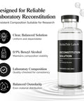 Two Pack 30 mL Glass Reconstitution Vials With Deionized Water And 0.9 Percent Benzyl Alcohol For Research Use with solution details