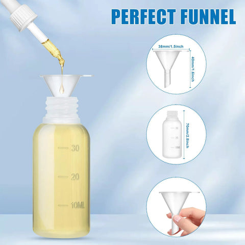 30ml Glue Precision Tip Applicator Bottle With Needle Tip Squeeze Bottle And Interchangeable Pro Grade 14ga 16ga 18ga 20ga 25ga Blunt Needles Oiler And Storage Caps For Precise Adhesive Dispensing By Ehoycq showing top view with funnel