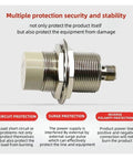 30 Mm Inductive Proximity Sensor With Eddy Current Switch For Metal Detection, TRC30-10DN2 Model, showing metal casing and protection features