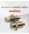 30 Mm Inductive Proximity Sensor With Eddy Current Switch For Metal Detection, TRC30-10DN2 Model, shown with metal bracket