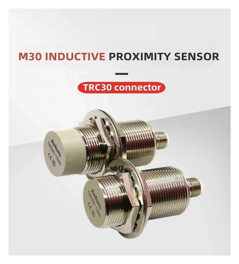 30 Mm Inductive Proximity Sensor With Eddy Current Switch For Metal Detection, TRC30-10DN2 Model, shown with metal bracket