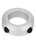Close-up of a 4 Pack 30mm Bore Aluminum Shaft Collar with Screw Style Clamping; 46mm Outer Diameter for CNC Systems, Timing Pulleys.