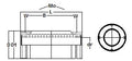 Technical diagram of NB GM30W 30mm Slide Bush Ball Bushings Linear Motion Bearing for automation systems, showing dimensions and structure.