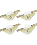30mm Nylon Sliding Door Pulley Wheel Set 4 Pcs Furniture Roller With 5mm Hole Spacing For Screen Doors Wardrobe Cupboard Closet Quiet Wear Resistant Nylon Wheel With Chrome Steel Shell Yellow