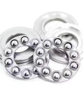 Two Pack 30mm Bore Thrust Ball Bearing Axial 47mm Outer Diameter 11mm Thickness Chrome Steel 52100 With Brass Cage set on display