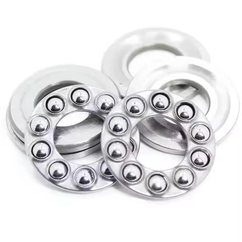 Two Pack 30mm Bore Thrust Ball Bearing Axial 47mm Outer Diameter 11mm Thickness Chrome Steel 52100 With Brass Cage set on display