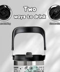 30 Oz Mom Tumbler With Handle Stainless Steel Insulated Travel Cup With Straw showing two drinking options