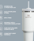 Stay hydrated on the go with this rugged 30 oz insulated stainless steel tumbler featuring FlowState three-position lid and handle.