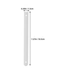 Sturdy Stainless Steel Drawer Slide Rail Set With White Plastic Glides, measuring 7.27in high, 0.59in wide viewed vertically.