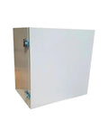 Heavy Duty Powder Coat Steel Enclosure With Nema 4X Sealing Locks Down Tight Includes Three Sleek Cable Ports And Comes With An Included Pole Mount Bracket Ready To Roll Outdoors Today, front view.