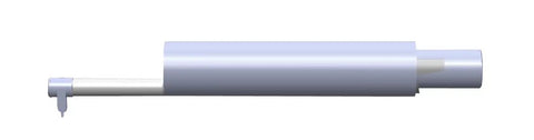 KS110 Curved Surface Sensor For Roughness Testing On Cylindrical And Spherical Geometries Measures Radius Over 3mm Compatible With KA520 Or KA620 Platform Pro Grade Probe For Fast Accurate Finishes, silver cylindrical probe side view