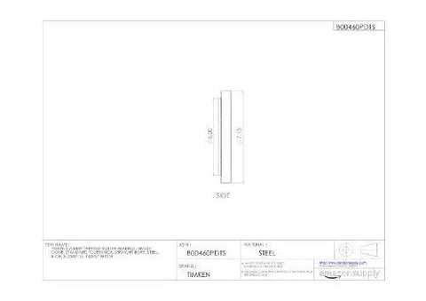 Technical drawing of Single Cone Tapered Roller Bearing Cone L225849 for radial and axial load support, steel material.