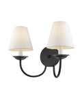 Mendham 2 Light Wall Sconce In Black And White Finish Transitional Steel Indoor Lighting Fixture For Living Room Hallway Or Bedroom Sleek Sturdy Wall Mount For A Modern Cool Vibe
