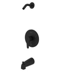 Modern Tub And Shower Trim Kit Matte Black Finish With One Handle Without Shower Head Valve Not Included Quick Connect Spout Arm
