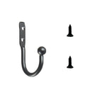 Hella Compact Black Metal Wall Hooks For Belts And Keys With Vintage Iron Curve Super Durable Purse Hangers on white background