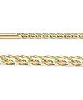 Two HSS foam-cutting end mills shown side by side, with gold bodies and silver tips, 1/2 in diameter, extended reach