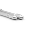 Top Shelf Four Piece Double Ended Pin Vise Micro Drill Kit With Kickass White Steel Bits, close-up of hex shank bits.