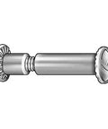 Heavy Duty Partition Bolt With Ten Twenty Four Threads And One Inch Bar Length For Binding Post Assembly Top Notch Stainless Steel Plain Finish Built Tough Industrial Hardware Makes Quick Work Of Rigging Jobs, shown from the side.
