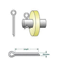 Diagram showing installation of 304 Stainless Steel Cotter Pins Set 230 Pcs Assortment Kit Quick Install Retaining Pins and Hairpins Clips