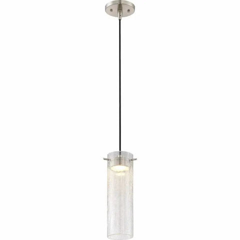 Pulse Collection LED Mini Pendant In Brushed Nickel Finish, One Light Modern Dope Transitional Kitchen Island Pendant, 10in x 3in