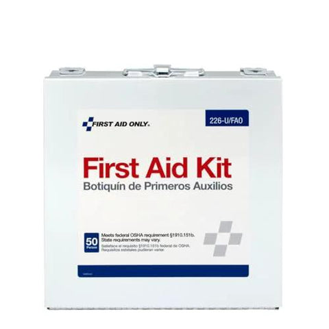 First Aid Kit by First Aid Only, 226-U OSHA compliant white metal box for 50-person use