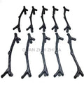 Set of black zinc alloy twig branch cabinet knobs, 10 pack, 96mm center to center, 120mm overall length for doors and drawers.